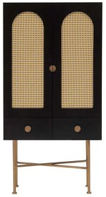 Μπουφές Cliff 141HWR1114 80x39x150cm Multi-Black Μοριοσανίδα, Μέταλλο