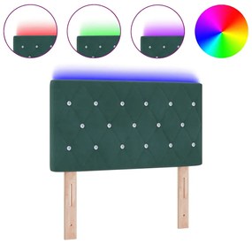 vidaXL LED κεφαλάρι με κεφαλάρι Σκούρο Πράσινο 80 cm Πολυεστέρας