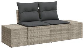 vidaXL 7 Τεμαχίων Σετ Καναπέ Κήπου με Μαξιλάρια Lime Γκρι Πολυ Ρατάν