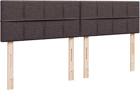 vidaXL Κρεβάτι Boxspring με Στρώμα Σκούρο Καφέ 200x200 εκ. Υφασμάτινο
