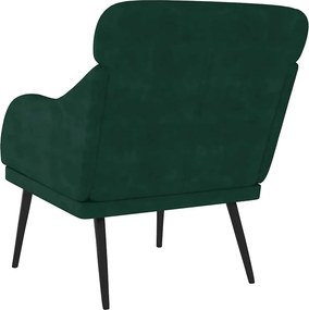 vidaXL Πολυθρόνα Σκούρο Πράσινο 63x76x80 εκ. Βελούδινη
