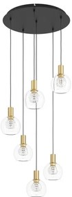 Κρεμαστό Φωτιστικό Οροφής 6xLED 5,4W Ορείχαλκος Dimmable Terque 390279 Eglo-390279-Ορείχαλκος 390279