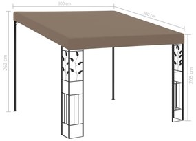 Κιόσκι Επιτοίχιο Taupe 3 x 3 x 2,5 μ. - Μπεζ-Γκρι