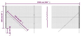 vidaXL Συρματόπλεγμα Περίφραξης Πράσινο 1,6x25 μ. Γαλβανισμένο Ατσάλι