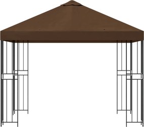 vidaXL Κιόσκι 3 x 3 m Καφέ Πολυεστέρας και Χάλυβας 190 gsm