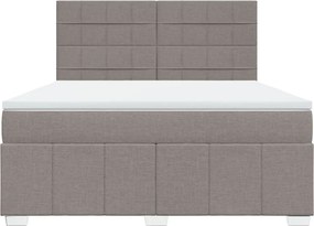 vidaXL Κρεβάτι Boxspring με Στρώμα Taupe 180x200 εκ. Υφασμάτινο