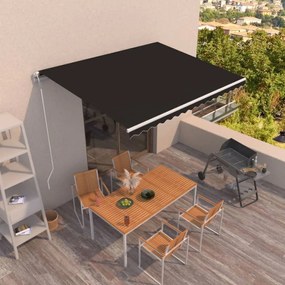 vidaXL Τέντα Συρόμενη Αυτόματη Ανθρακί 400 x 350 εκ.
