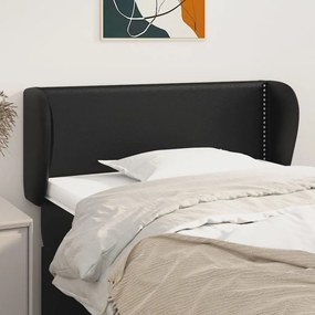 Κεφαλάρι με Πτερύγια Μαύρο 93x23x78/88 εκ. Συνθετικό Δέρμα 3117082