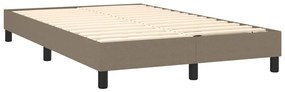 vidaXL Κρεβάτι Boxspring με Στρώμα &amp; LED Taupe 120x190 εκ. Υφασμάτινο