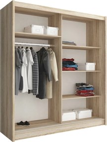 Ντουλάπα Mazoo συρόμενη-180 x 62 x 200 εκ.-Λευκό