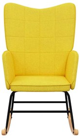 vidaXL Πολυθρόνα Κουνιστή Κίτρινη Μουσταρδί Υφασμάτινη