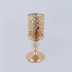 Κηροπήγιο Ρεσώ Μεταλλικό 752-24088 10x27cm Gold Estheti Home Μέταλλο