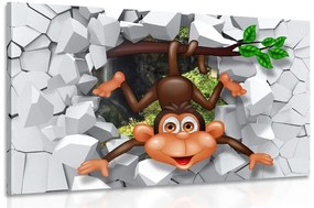 Εικόνα χαρούμενο μικρό μαϊμού - 60x40