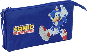 Κασετίνα Sonic Μπλε 22 x 12 x 3 cm
