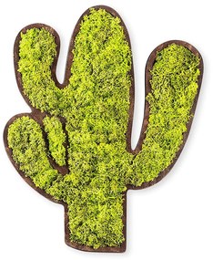 Διακοσμητικό Τοίχου Cactus Με Βρύο 931NTR1104 34x1,6x45cm Brown-Green Wallity Mdf