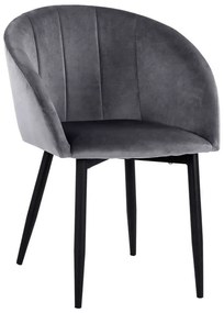 Πολυθρόνα Bessie HM8699.01 60x62x80Ycm Grey Σετ 2τμχ Velvet, Metal