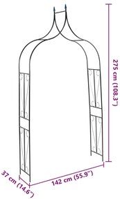 vidaXL Αψίδα Κήπου Σκούρο Πράσινο 120 x 38 x 258 εκ. Σιδερένια