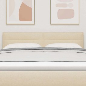 vidaXL Κεφαλάρι με κεφαλάρι Κρεμ 144 cm Τεχνητό Δέρμα
