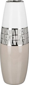 Βάζο ArteLibre Λευκό/Ασημί/Μπεζ Κεραμικό 12.5x12.5x29cm