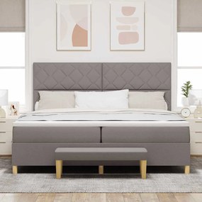 vidaXL Κρεβάτι με ελατήρια με στρώμα Taupe 200 x 200 cm ύφασμα