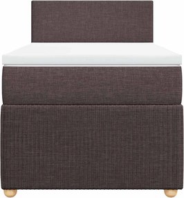 vidaXL Κρεβάτι Boxspring με Στρώμα Σκούρο Καφέ 100x200 εκ. Υφασμάτινο
