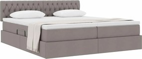 vidaXL Κρεβάτι Αποθήκης με στρώμα Taupe 200 x 200 cm Τεχνητό Δέρμα