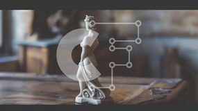 Intra Συλλεκτικό Ξύλινο Παζλ Plywood 4mm - Καλλιτεχνικό λευκό άγαλμα κομψής γυναίκας Σε Ξύλινο Κουτί - Διαστάσεις Puzzle: 10x10 cm – 25 κομμάτια