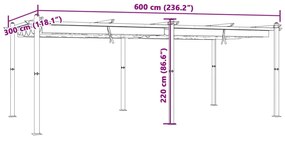 ΠΕΡΓΚΟΛΑ ΚΗΠΟΥ ΜΕ ΠΤΥΣΣΟΜΕΝΗ ΟΡΟΦΗ TAUPE 3X6 Μ. ΑΛΟΥΜΙΝΙΟ 3217063