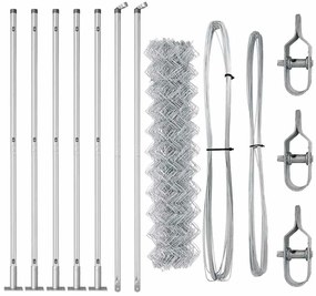 vidaXL Στύλος Περιφράξεων Ασημί 10 x 1 μ (60 x 60 χλμ πλέγμα) Ατσάλι