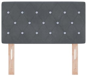 vidaXL Κεφαλάρι LED με φώτα λωρίδας LED Σκούρο γκρι 80 cm Βελούδο