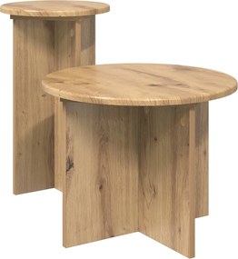 vidaXL Σετ βοηθητικά τραπεζάκια 2 pcs Artisan Δρυς Επεξεργασμένο Ξύλο