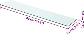vidaXL Ράφι Πάνελ Διάφανο 80 x 15 εκ. Γυάλινο