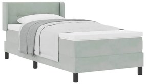 vidaXL Κρεβάτι με Ελατήρια και Στρώμα Μαύρο 100x200 εκ. Βελούδο