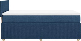 vidaXL Κρεβάτι Boxspring με Στρώμα Μπλε 90x200 εκ.Υφασμάτινο