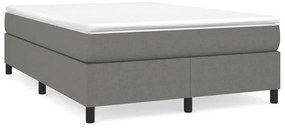 vidaXL Κρεβάτι Boxspring με Στρώμα Σκούρο Γκρι 140x200 εκ Υφασμάτινο