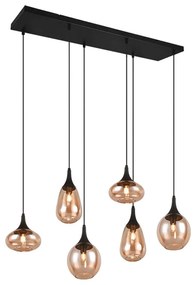 Φωτιστικό Οροφής - Ράγα Lumina 317000613 93x34x150cm 6xE14 40W Black-Amber Trio Lighting