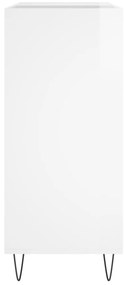vidaXL Δισκοθήκη Γυαλιστερή Λευκή 84,5 x 38x 89 εκ. από Επεξεργ. Ξύλο