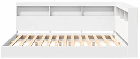 vidaXL Κρεβάτι Βιβλιοθήκης Λευκό 160 x 200 cm Επεξεργασμένο ξύλο