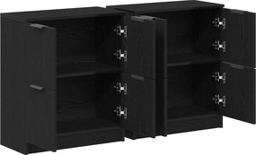 vidaXL Πλαϊνό γραφείο 2 pcs Μαύρη Οξυά 60 x 30 x 70 εκ.