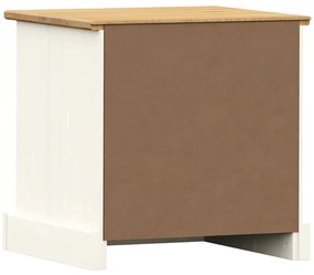 vidaXL Κομοδίνο VIGO Λευκό 42 x 35 x 42 εκ. από Μασίφ Ξύλο Πεύκου