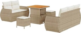 vidaXL Σετ Καναπέ Κήπου 8 pcs Μπεζ συνθετικό ρατάν