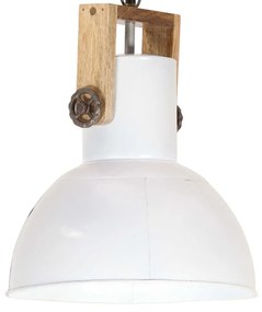 Φωτιστικό Industrial Στρογγυλό 25 W Λευκό 32 εκ Ξύλο Μάνγκο Ε27 - Λευκό