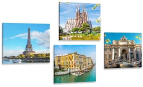 Σετ εικόνων ιστορικά μνημεία σε όμορφα χρώματα - 4x 60x60