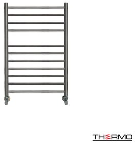 Thermo Bellavia Θερμαινόμενη πετσετοκρεμάστρα 75x50cm Black Brushed PVD ΔΕΝ ΠΕΡΙΛΑΜΒΑΝΤΟΝΤΑΙ ΔΙΑΚΟΠΤΕΣ &amp; ΑΝΤΙΣΤΑΣΕΙΣ