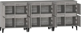 vidaXL Ντουλάπι 3 τεμ. Γκρι Sonoma 60x35x70 εκ. από Επεξεργασμένο Ξύλο