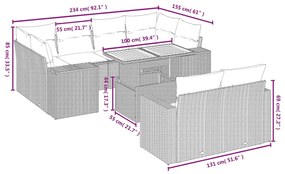 vidaXL Σαλόνι Κήπου 11 Τεμαχίων Γκρι από Συνθετικό Ρατάν με Μαξιλάρια