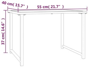 Τραπέζι Κήπου Ανθρακί 55 x 40 x 37 εκ. Ατσάλινο - Ανθρακί