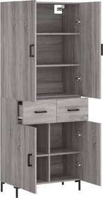 vidaXL Ντουλάπι Γκρι Sonoma 69,5 x 34 x 180 εκ. Επεξεργασμένο Ξύλο