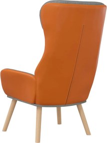 vidaXL Πολυθρόνα Relax Ανοιχτό Γκρι από Ύφασμα και PVC