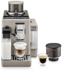 Μηχανή Espresso DeLonghi Rivelia Sand Beige EXAM440.55.BG, 1450W, 19 bar, 1.4l, οθόνη αφής TFT, Twin Shot, Bean Adapt, LatteCrema Hot, 17 ποτά, Μπεζ